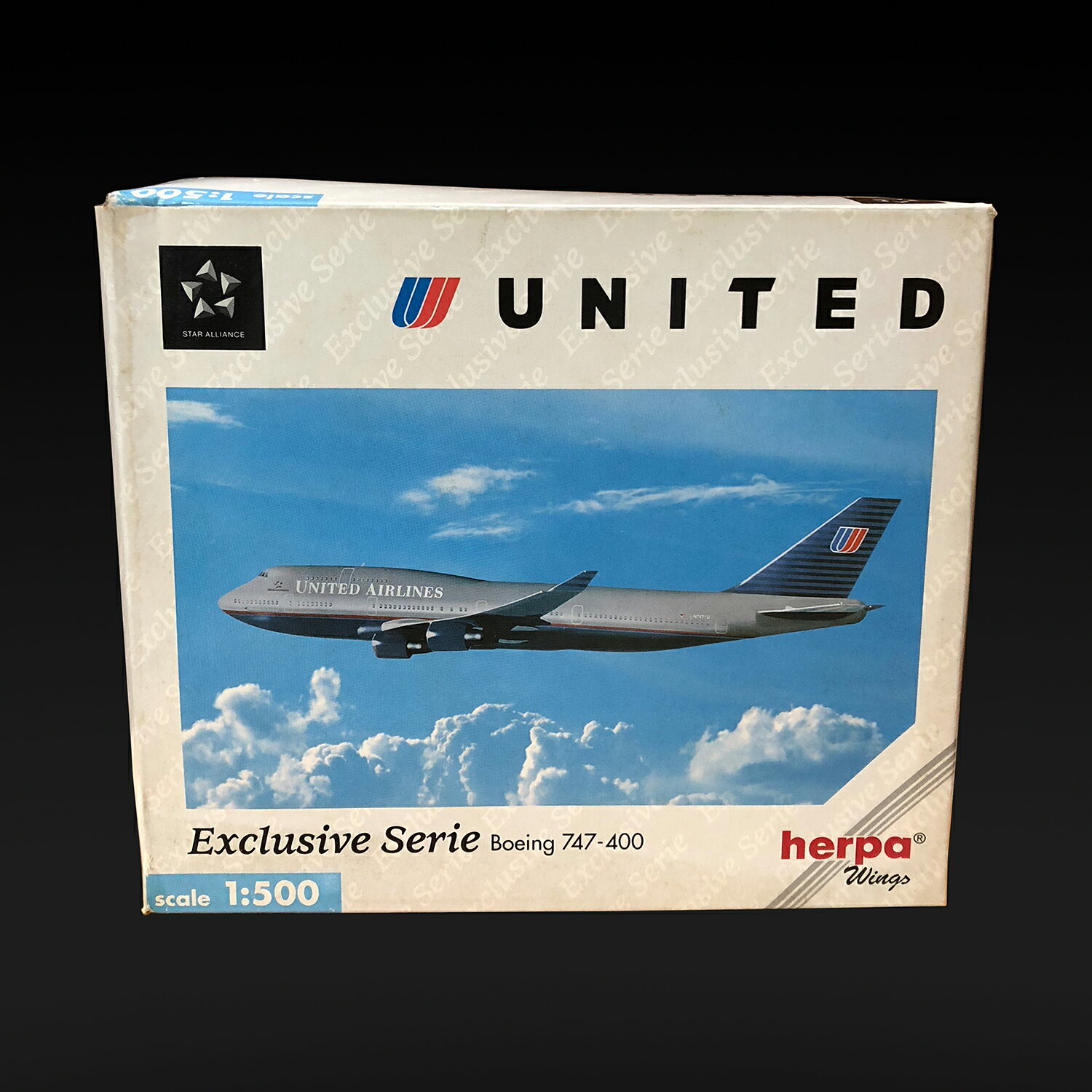 Herpa Wings 1:500 UNITED Boeing 747-400 飛機模型【Tonbook蜻蜓書店】
