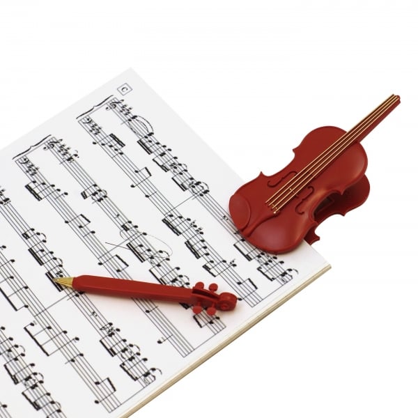 日本製~ 小提琴造型 琴譜夾 文件夾 禮品組（(內含1支筆）－H78(現貨)