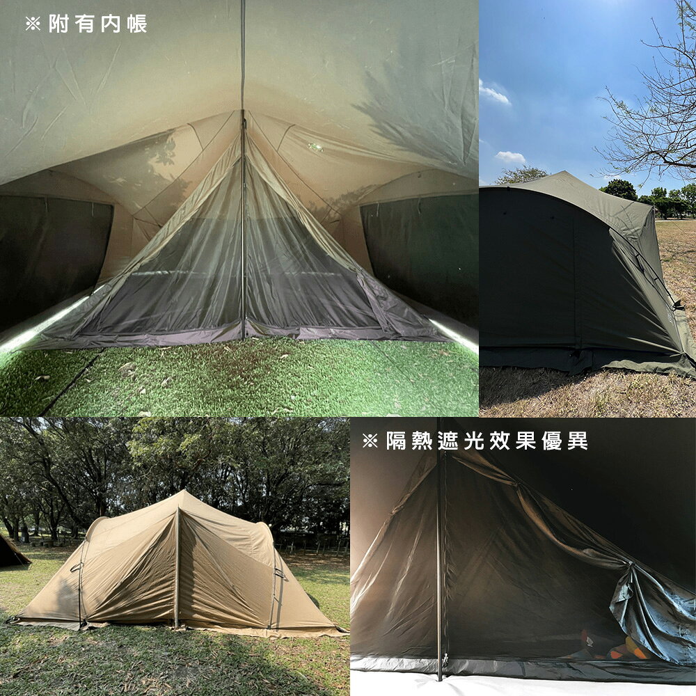 TiiTENT】SPACE PRO 太空帳(一般版)《軍綠》一房一廳帳/TSEP450GR/寢室