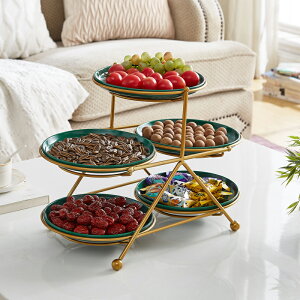 高端輕奢零食糖果干果擺盤多層點心蛋糕架家用客廳創意現代水果盤