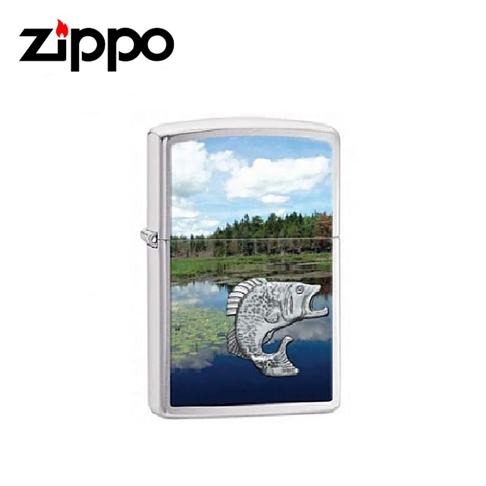 ZIPPO 打火機 湖中之魚徽章 29408