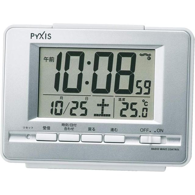 【日本代購】SEIKO PYXIS系列 精工鬧鐘 日期 溫溼度 BC411S 銀色