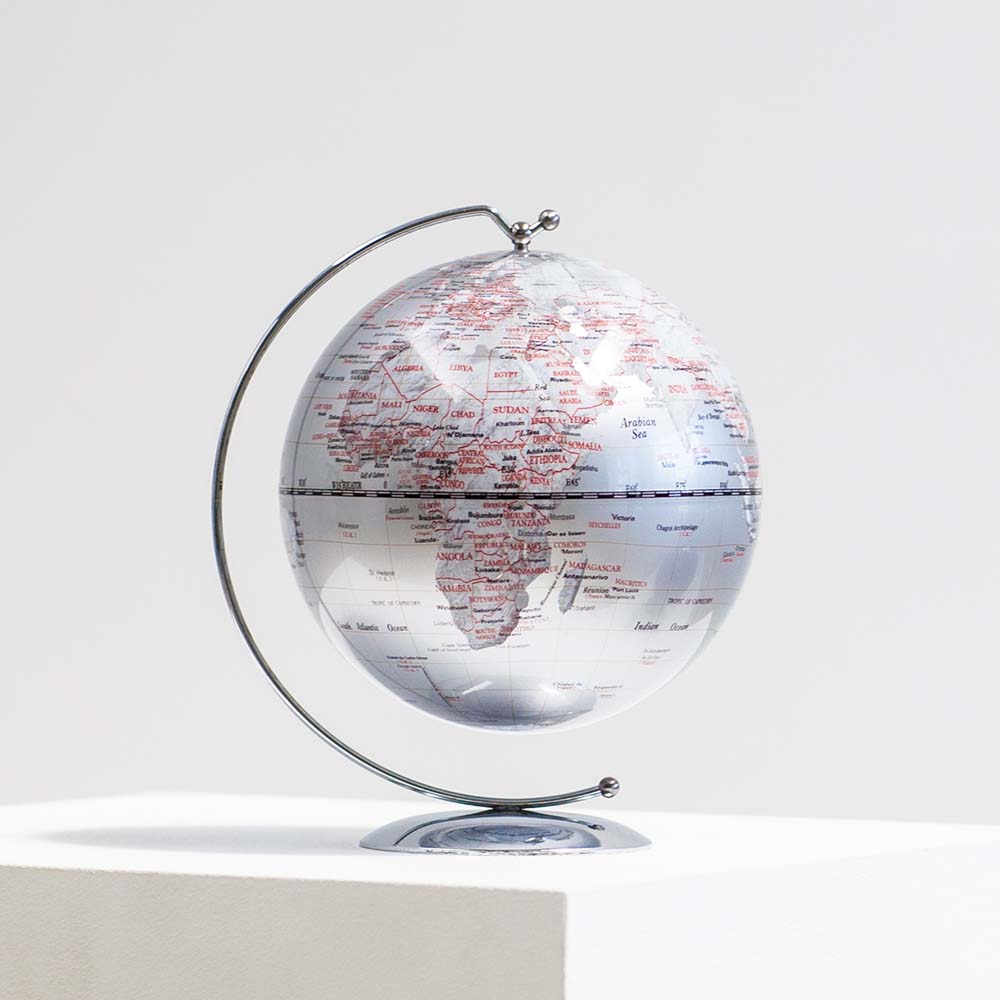 Skyglobe 5吋銀色手臂時尚地球儀(英文版)