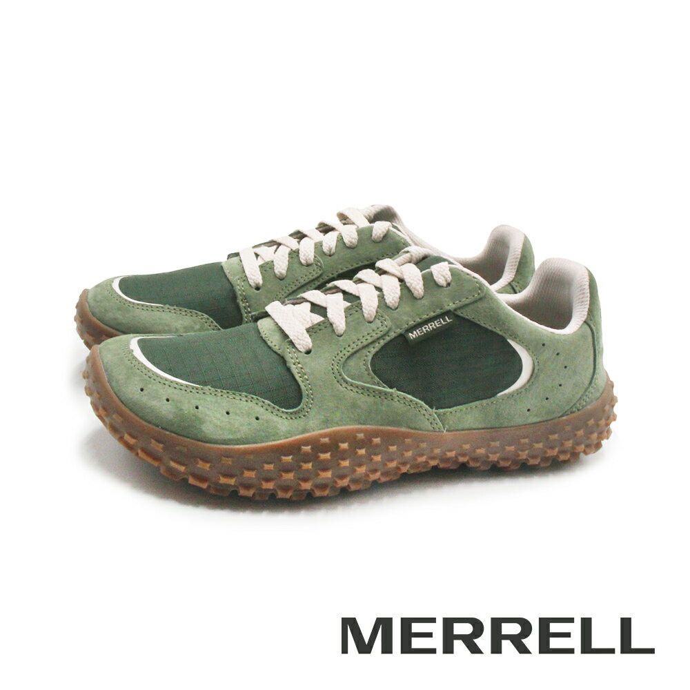 MERRELL(男)Wrapt Sneaker日系麂皮休閒鞋 男鞋-草綠色