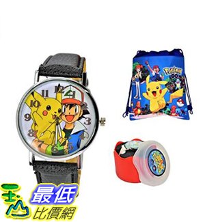[8美國直購] 手錶 Unisex Quartz Analog Wrist Watch .Fashion Large Modern Display. Ash & Pikachu