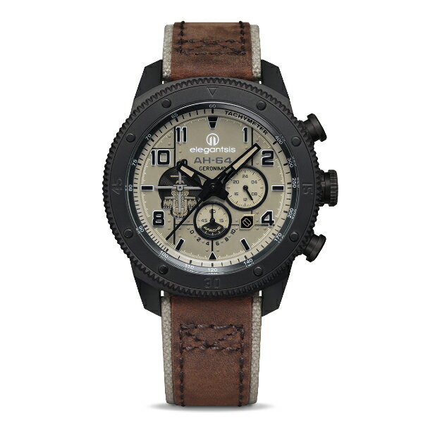 elegantsis 傑本尼氏 ELJX48MQS-AH64-OY01LC 阿帕契限量計時碗錶 沙色面45.5mm｜樂天領券現折★全館特惠中★指定刷卡回饋10%