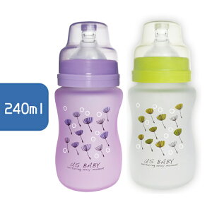 US BABY 優生 真母感特護玻璃瓶(寬口徑)240ml (綠/紫)【單入】【悅兒園婦幼生活館】