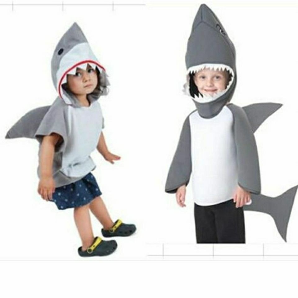 童裝 表演服 新款COS兒童春節舞臺表演演出海洋海底動物男女童鯊魚大白鯊服裝