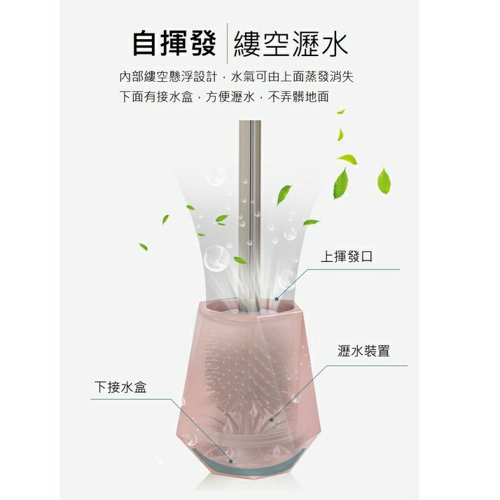台灣現貨 無痕貼壁掛式馬桶刷 歐式菱形馬桶刷TPR壁掛式瀝水馬桶刷 1