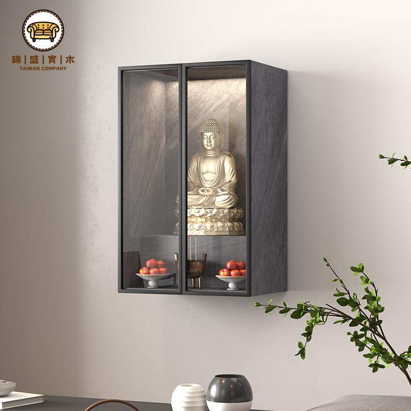 特惠/免運 工廠直銷 供桌 佛桌 佛臺 神臺桌 佛龕櫃帶門現代輕奢小型家用供桌神龕壁掛式神臺財神爺觀音佛像架可開發票 全館折扣 售後保障 j5428