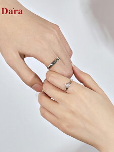 戴拉 925銀情侶對戒 新款ins小眾設計感皇冠個性活口時尚戒指