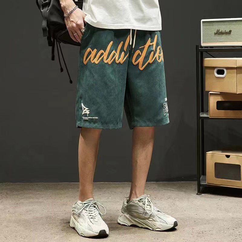短褲男潮牌ins街頭嘻哈立體印花學生hiphop寬松籃球運動五分褲子—貼心服飾