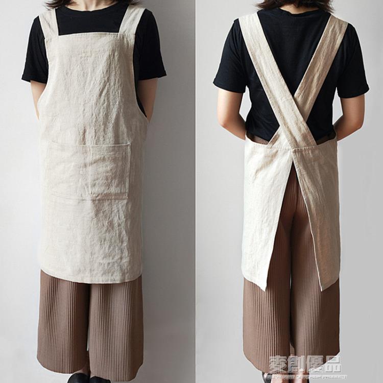 圍裙女時尚男工作服家用廚房防水油定制logo印字可愛日式背帶韓版 樂樂百貨