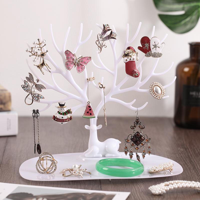 創意鹿角首飾架進門女生臥室梳妝臺耳釘項鏈收納桌面擺件裝飾品 7
