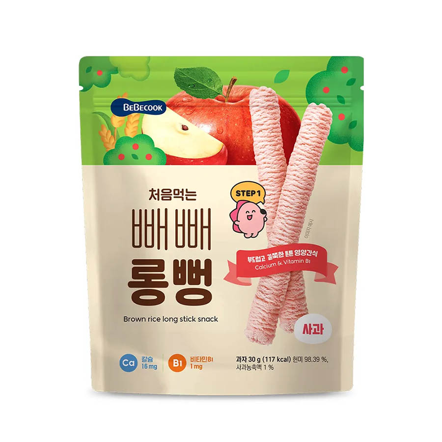 韓國【BEBECOOK】寶膳 7m+ 嬰幼兒初食綿綿貝貝棒-蘋果 (30g/包)