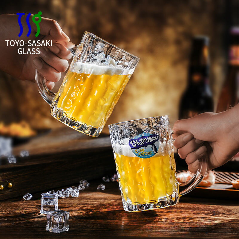 免運 可開票 杯子 馬克杯 咖啡杯 威士忌杯 玻璃杯 酒杯 日本進口東洋佐佐木輕奢冰川啤酒杯高檔大容量家用高階精釀扎啤杯X