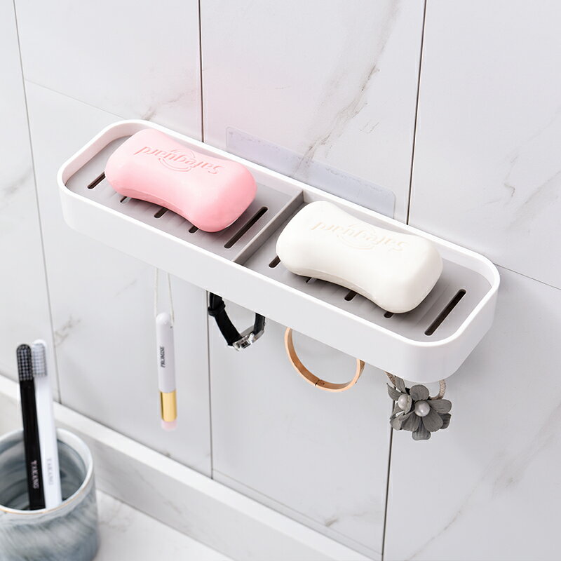 盈宏壁掛式肥皂盒衛生間吸盤創意瀝水免打孔肥罩盒浴室皂托置物架