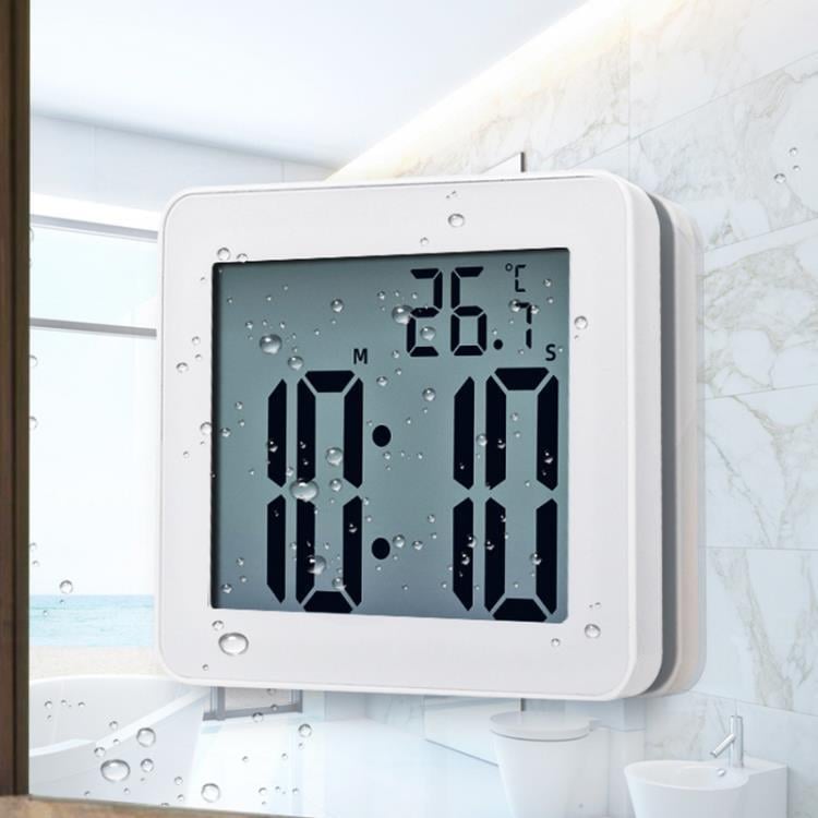 鬧鐘 簡約浴室吸盤防水靜音時鐘學生電子鐘鬧鐘做題烘焙計時器秒錶