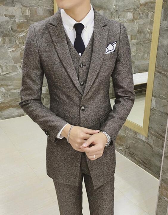 FINDSENSE品牌 韓國男 人字紋簡約 小西裝 修身西裝 西裝外套 單件外套