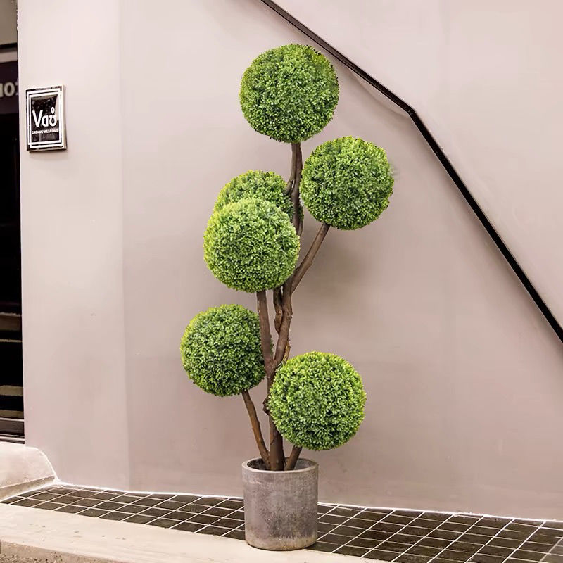 可開票 超低價 免運 仿真植物假樹米蘭球型植物創意室內客廳落地盆栽裝飾盆景造景擺件 快速發貨