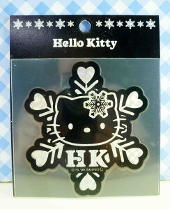 【震撼精品百貨】Hello Kitty 凱蒂貓 KITTY貼紙-閃光貼紙-黑雪花(大) 震撼日式精品百貨