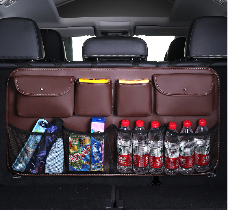 汽車后備箱收納掛袋座椅背置物袋SUV車載多功能儲物網兜車內用品