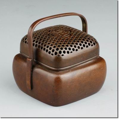 【香道香爐-手爐-248款-1款/組】銅鑄蘇工精品手爐盤香塔香爐香道用品銅器工藝品擺件兩款可選(不含底座)-30082