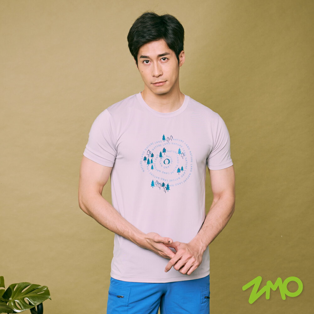 ZMO 23 男彈性透氣印花短袖衫-森林樹紋 二色︱TS909