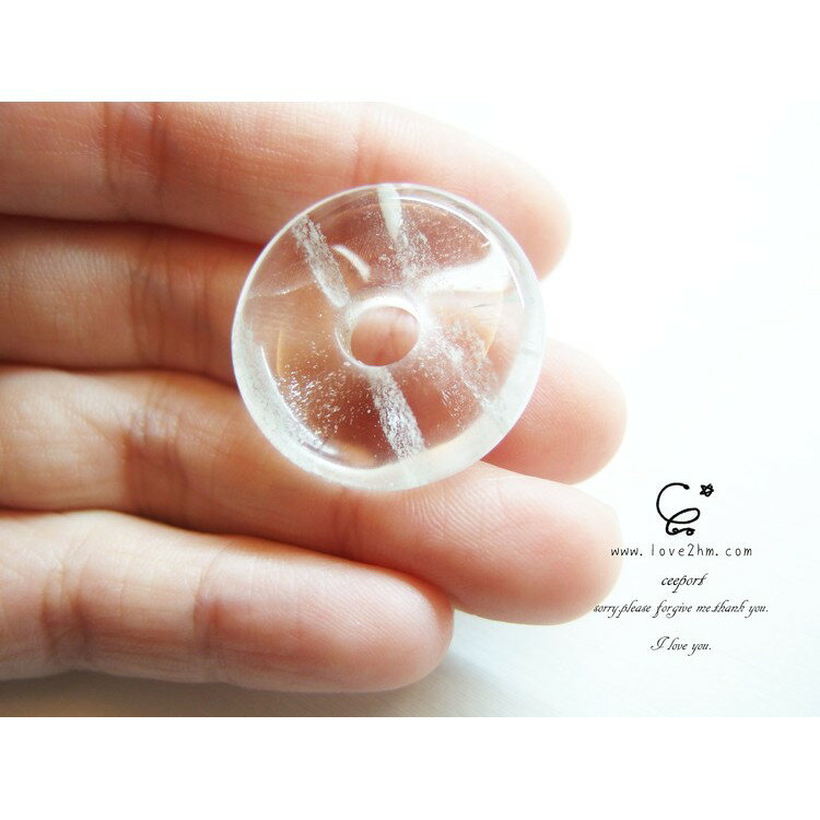 平安扣-幽靈意象4/白幽靈/晶石鍊墜/ [晶晶工坊-love2hm]