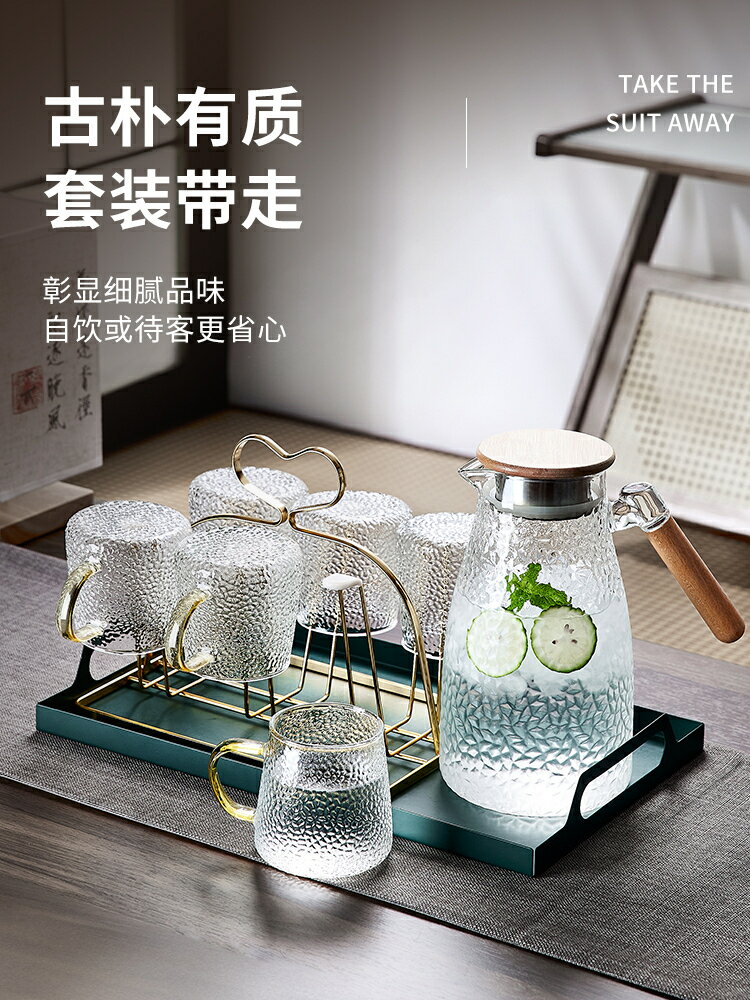 玻璃冷水壺耐熱高溫涼水壺家用飲料桶涼水杯冷泡瓶冰水壺/水壺/茶壺/涼水壺/冷水壺/飲料壺/冷飲壺