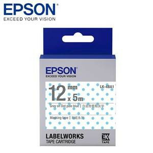 EPSON愛普生 LK-4BA1 C53S654433標籤帶(和紙12mm)粉藍/透明點灰