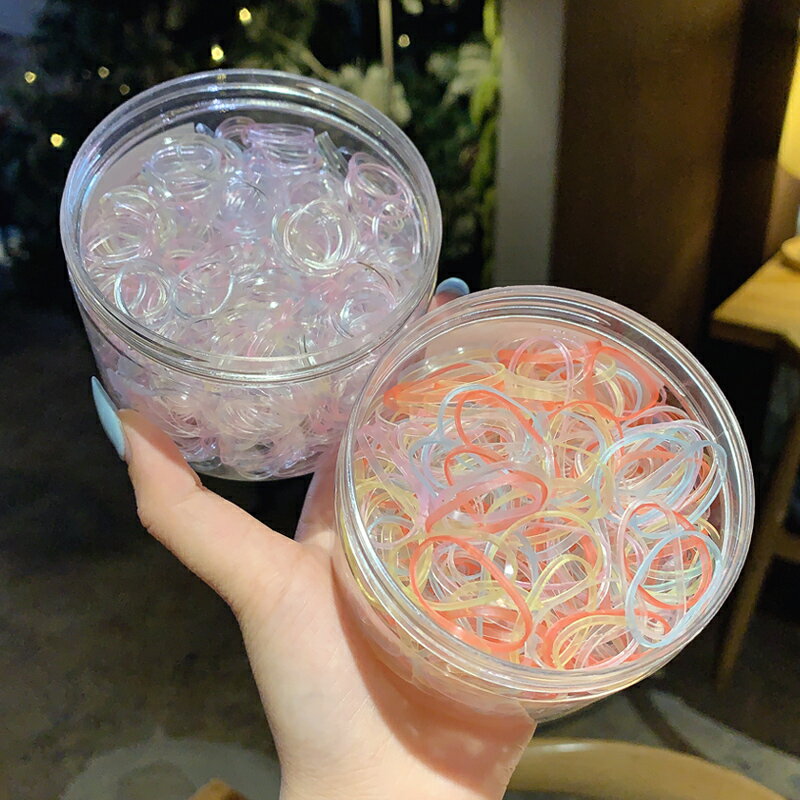 一次性小皮筋耐用扎頭女發圈高彈力兒童頭發頭繩果凍色彩色橡皮筋