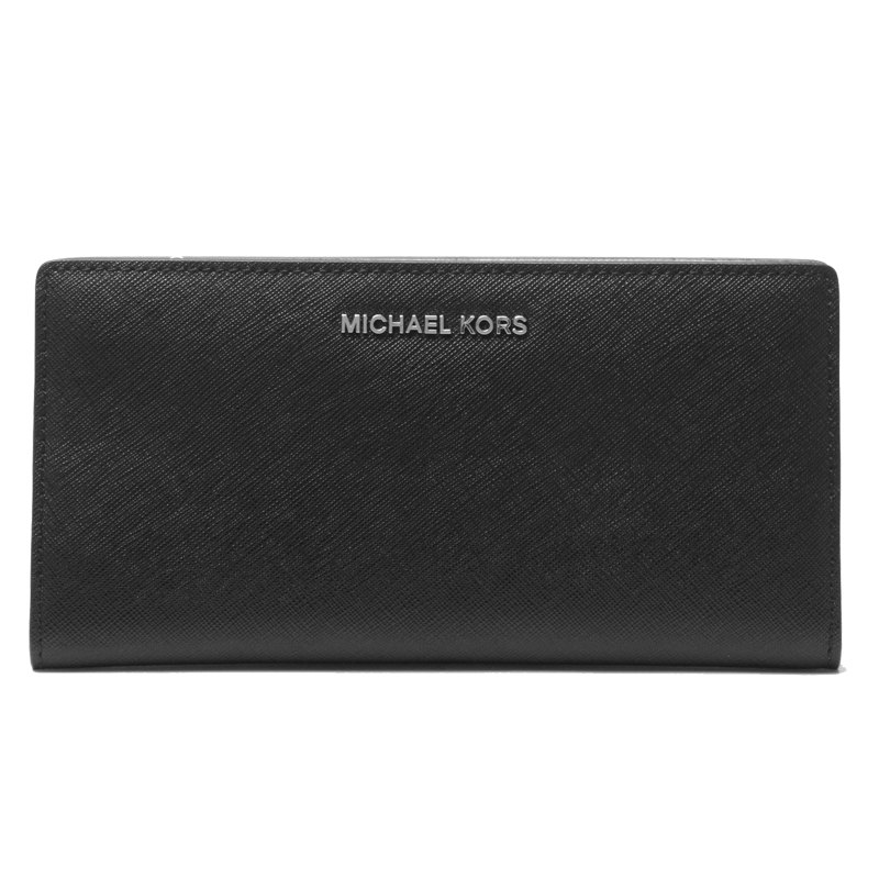 (Smile) MICHAEL KORS 32S8SF6D3L 女款Money Pieces黑色牛皮長款錢包錢夾