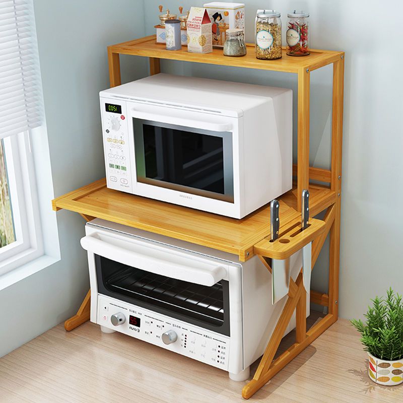 免運 微波爐架 廚房置物架加厚加粗微波爐烤箱調料架臺面實木多功能家用桌面架子