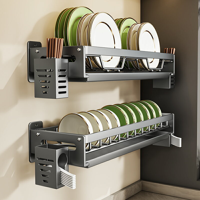 廚房置物架碗碟收納架家用碗筷盒雙層壁掛式放碗盤碗架盤子瀝水架