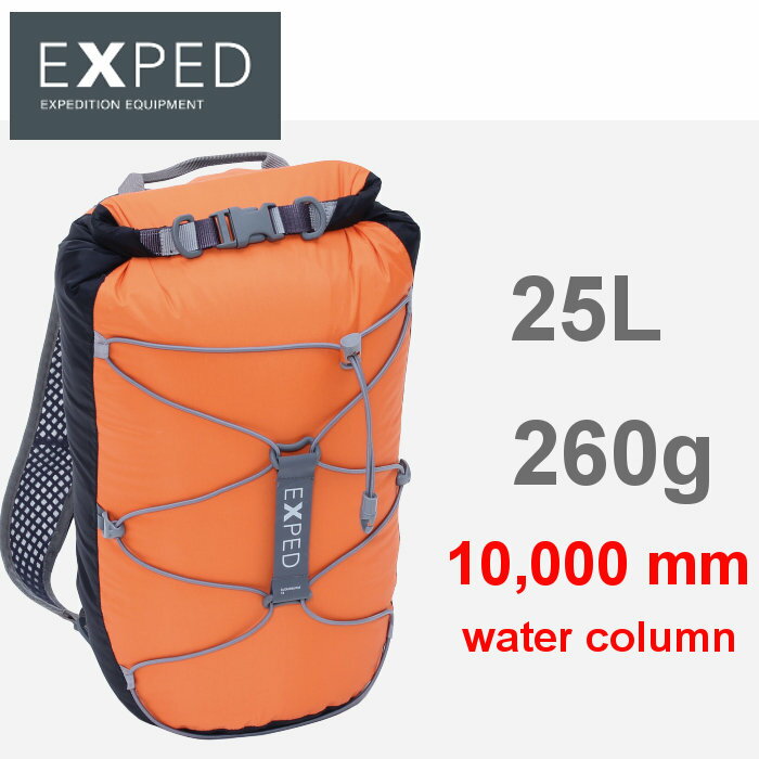 ├登山樂┤瑞士 EXPED Cloudburst 25L 超輕防水背包/攻頂包-黑/橘 # EXPED-61971