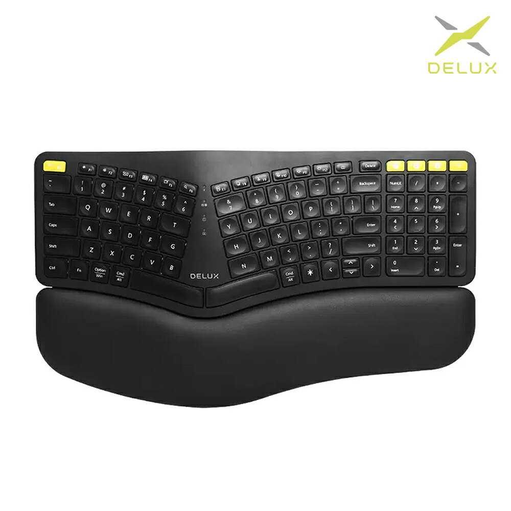 DeLUX GM902 Pro 人體工學無線辦公鍵盤(背光版) 無線鍵盤 背光鍵盤 藍牙鍵盤