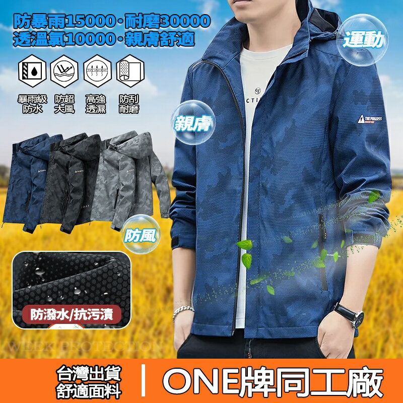 Week ONE牌同廠 情侶衝鋒外套 單層衝鋒衣 防風外套 登山服 騎車外套 保暖外套 大尺碼衝鋒外套 秋外套 機能外套