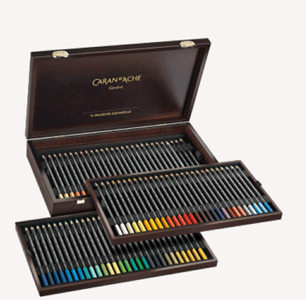 瑞士 CARAN D'ACHE 卡達 MUSEUM 博物館級水性色鉛筆80色 木盒3510.476【領券滿額再折千8/31止】