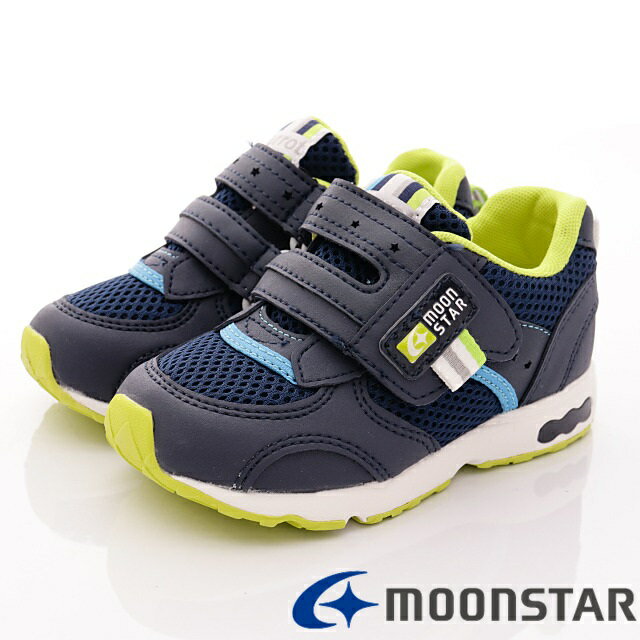 日本月星Moonstar機能童鞋Carrot四大機能系列3E寬楦速乾鞋款21465深藍(中小童段/中大童段)