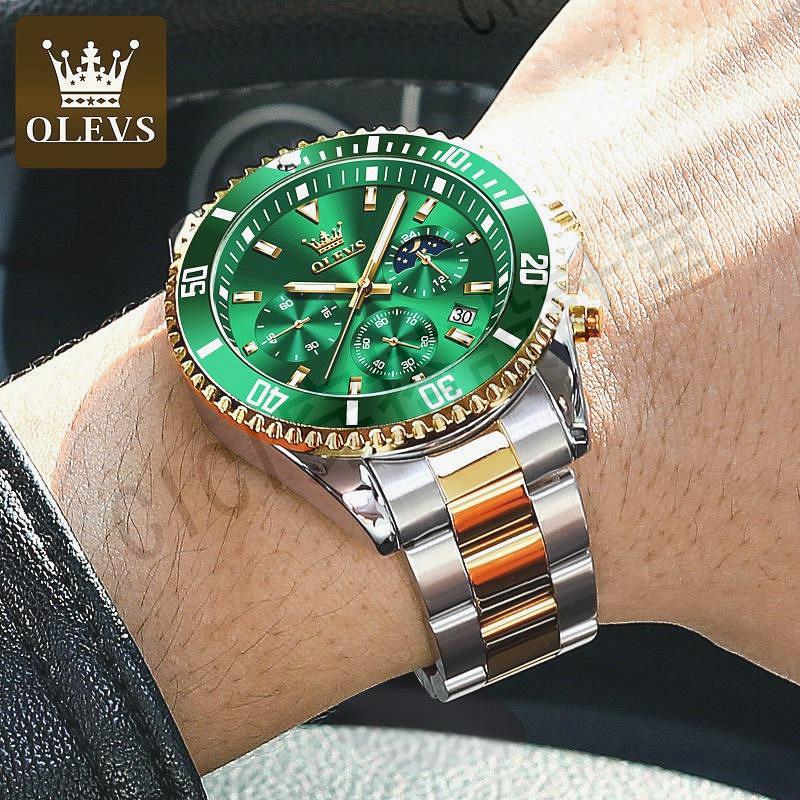 OLEVS 2870 時尚潮流 休閒 商務 多功能 計時 防水 男士手錶 2023年新款（100%原裝+免【亞德機械五金家居】 1