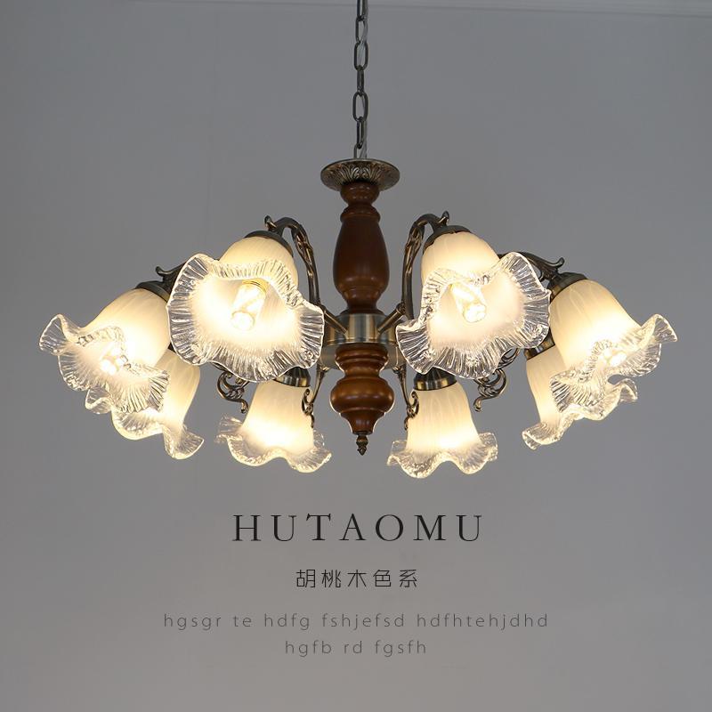 免運 吊燈 新中式客廳吊燈歐式中古實木美式鄉村Vintage復古田園臥室餐廳燈S054快速出貨