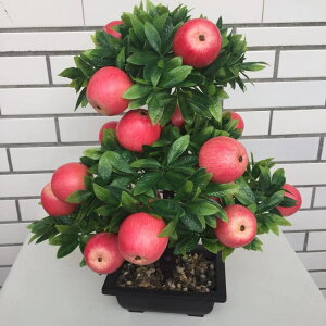 假水果仿真蘋果樹客廳塑料蘋果花高級仿真花大盆假花水果店裝飾