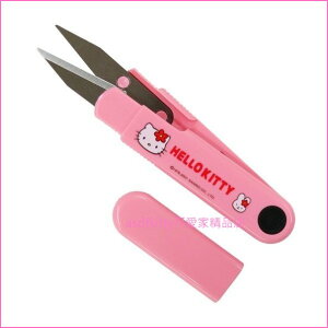 asdfkitty可愛家☆KITTY小兔粉紅色剪線頭專用剪刀-附刀套-縫紉剪線器-日本製