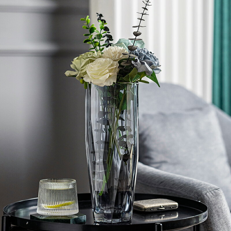 玻璃花瓶大號插花擺件客廳家用北歐輕奢風網紅養干鮮花富貴竹百合