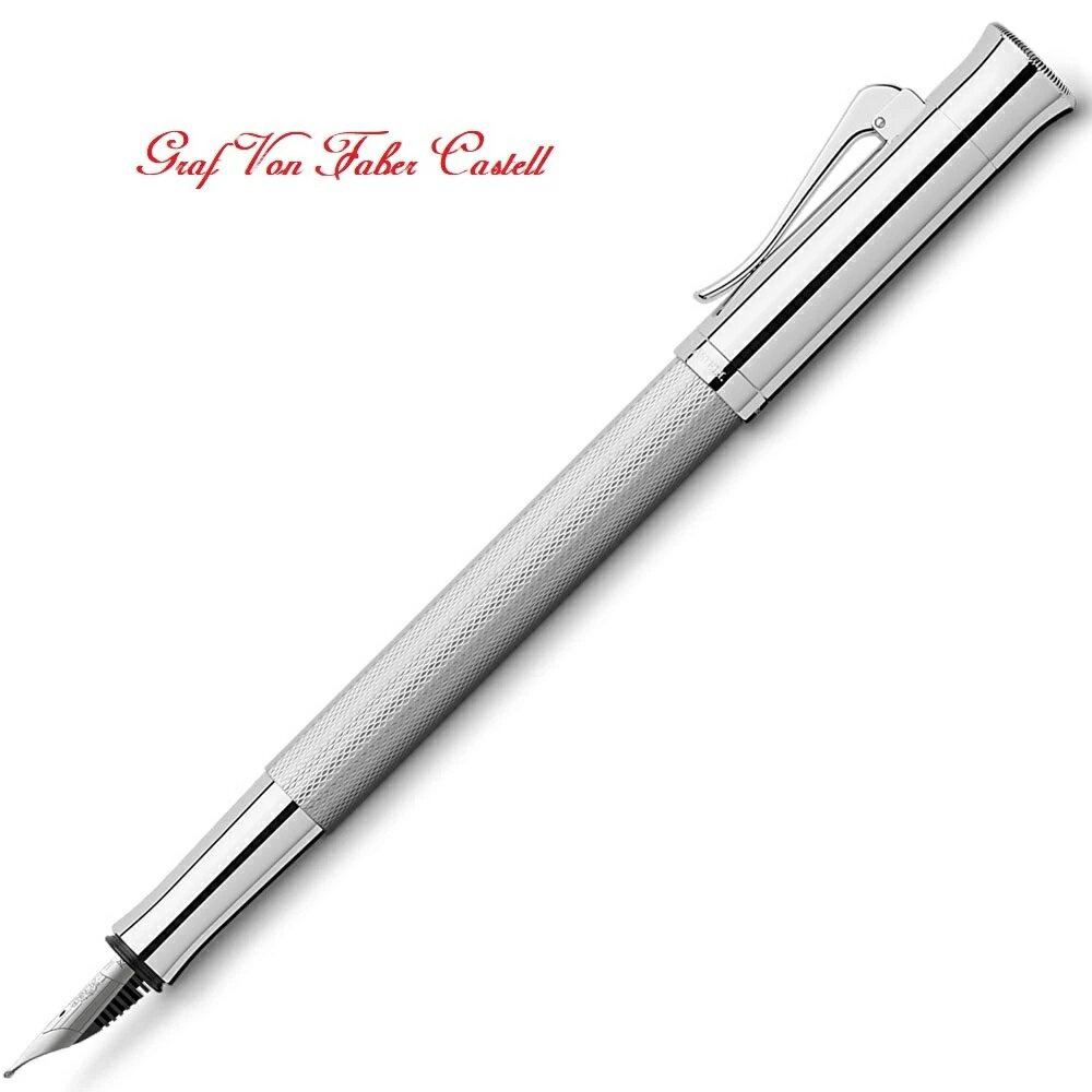 Graf von Faber-Castell 繪寶伯爵繩紋鍍銠18K鋼筆(F細尖)特價