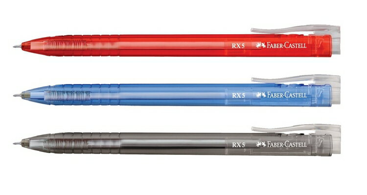 FABER-CASTELL 輝柏 RX-5 0.5mm 酷溜原子筆 單色10支 / 盒 紅545321、藍545351、黑545399