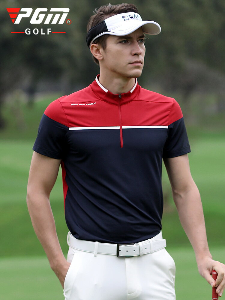 PGM 新品 高爾夫服裝 男士短袖t恤 速幹面料 夏季男裝衣服