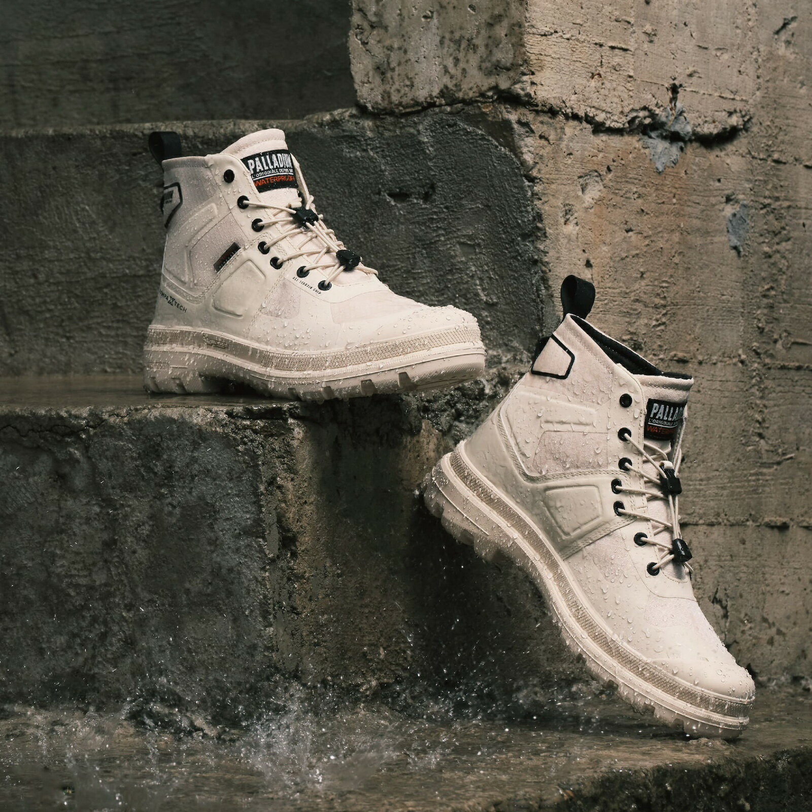Palladium 74067210 PAMPA X TECH EXP WP+米其林科技聯名 男女休閒鞋 防潑水 奶油色