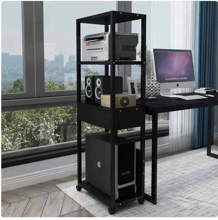 主機置物架 打印機置物架 電腦主機托架印表機置物架桌上型機殼可移動多功能辦公室多層收納架